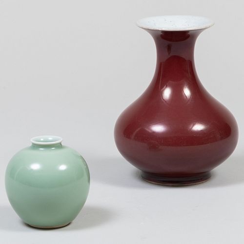  Two Chinese Glazed Porcelain Vessels