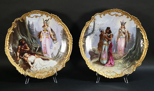 Pair Sevres Style Porcelain Chargers After Wagrez