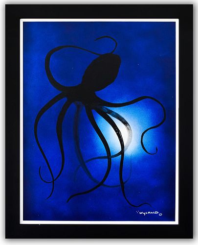 Wyland- Original Painting on Canvas "Octopus in the deep blue Sea"