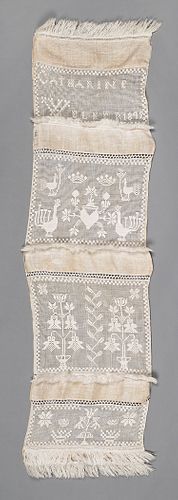Pennsylvania show towel, by Catharine Welker 1849,