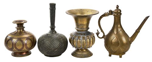 Four Brass Indian Table Items