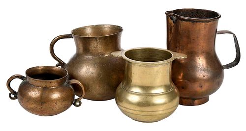 Four Continental Bronze and Brass Vessels