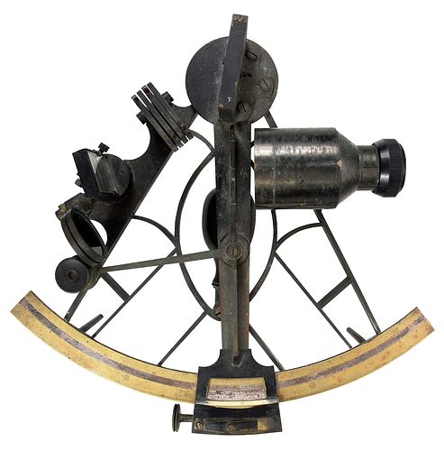 Spencer, Browning, and Rust Brass Sextant in Case