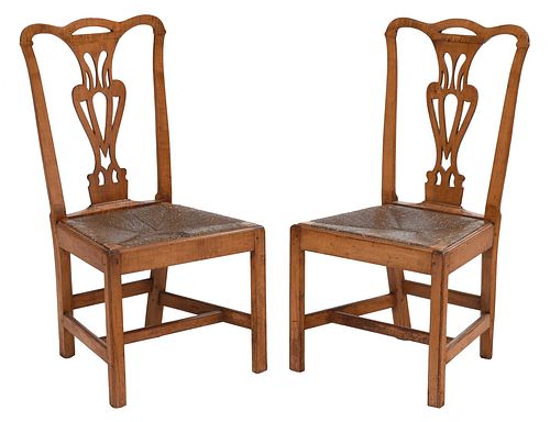 Pair of American Chippendale Maple Side Chairs