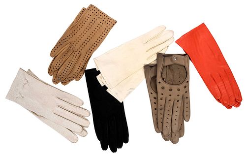 14 Pairs of French Assorted Leather Ladies Gloves