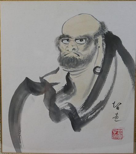 CHINESE WATERCOLOR PAINTING OF A MONK
