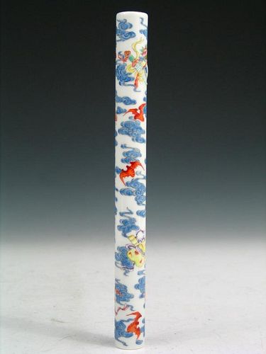 Chinese Famille Rose Porcelain Brush Stalk