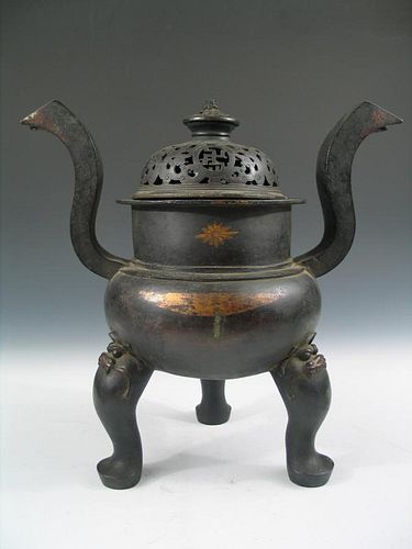 Antique Japanese Bronze Incense Burner