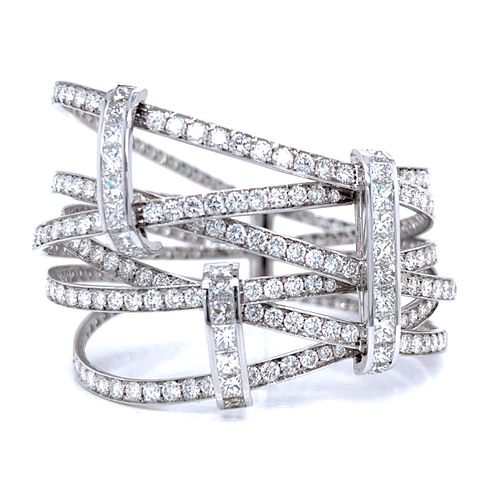 18K White Gold 46.00 Ct. Diamond Bangle Bracelet