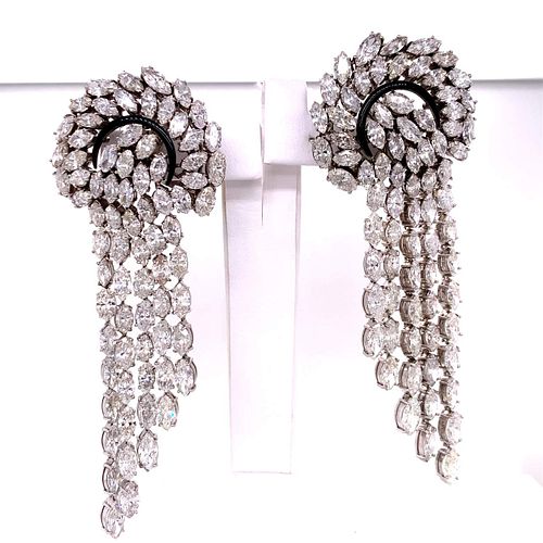 Platinum 59.00 Ct. Diamond Chandelier Earrings