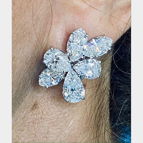 Platinum 15.01 Ct. Diamond Earrings