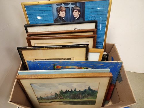 BX 13 FRAMED ITEMS-O/B, PRINTS, ETCHINGS, POSTERS