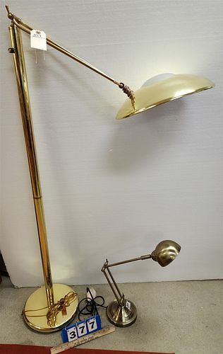 BRASS ADJUSTABLE FLOOR LAMP & TABLE LAMP