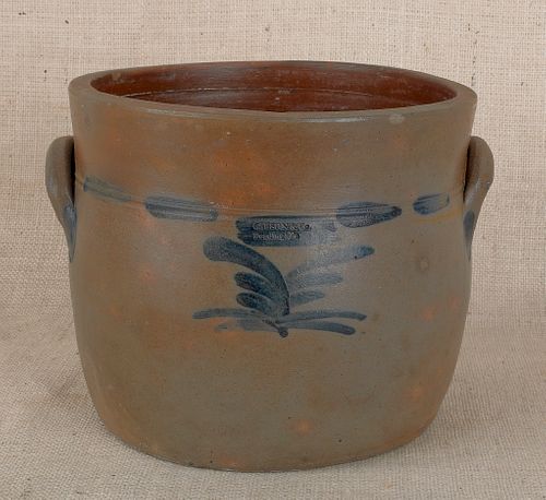 Pennsylvania stoneware crock, 19th c., impressed G
