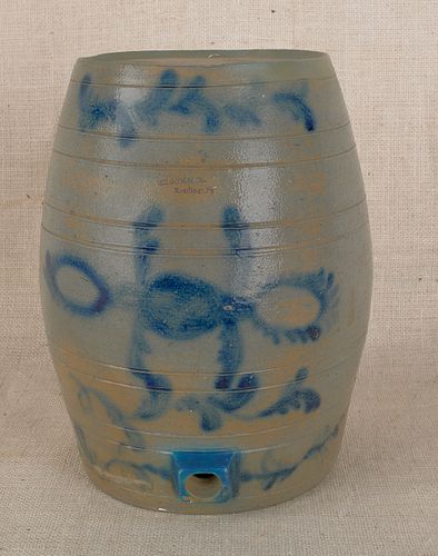 Pennsylvania stoneware water cooler, 19th c., impr