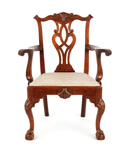 Delaware Valley Chippendale walnut armchair, ca. 1