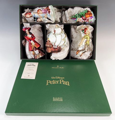 DISNEY PETER PAN RADKO CHRISTMAS ORNAMENTS IN BOX