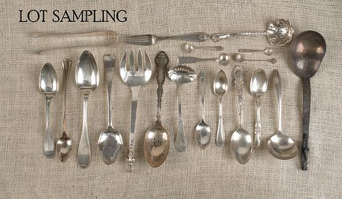 Collection of silver flatware, mostly sterling gra