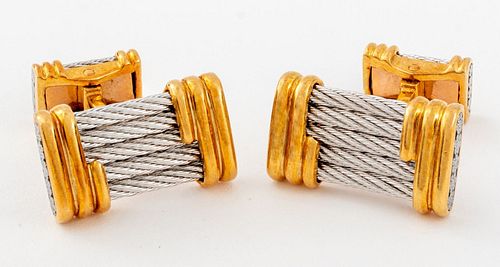 FRED Paris 18K Stainless Steel Cable Cufflinks