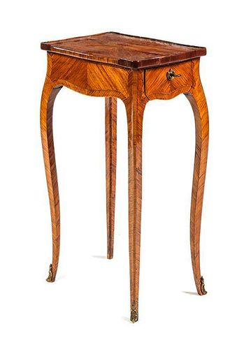* A Louis XV Kingwood Side Table Height 28 x width 15 3/4 x depth 10 3/4 inches.