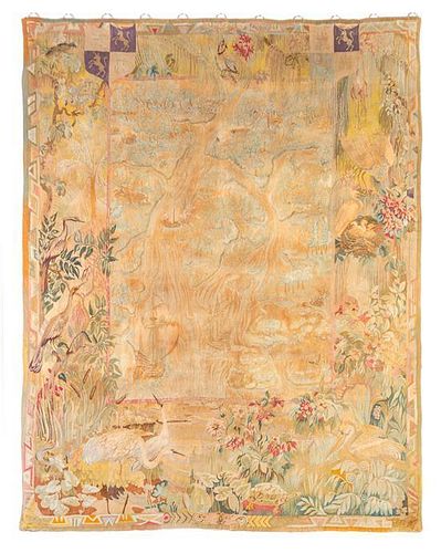 An Aubusson Wool Tapestry Height 10 feet 1 inch x width 7 feet 6 inches.