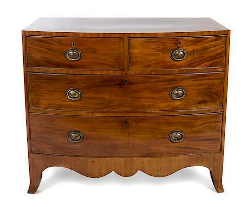 A George III Mahogany Chest of Drawers Height 30 1/2 x width 37 x depth 21 inches.