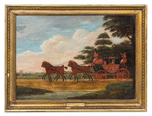 Attributed to John Cordrey, (British, 1765-1825), 39 Miles from London, Worcester and London Coach
