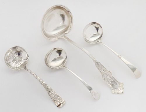 GROUP OF FOUR STERLING SILVER LADLES
