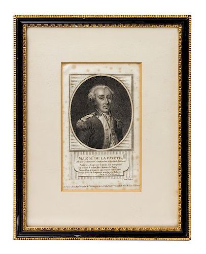 A Group of Six Engravings, 19TH CENTURY, depicting Lafayette; Lady Elizabeth Foster; Roxalana; the State House, Columbus, Ohi