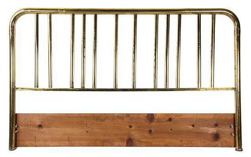 A Brass King Size Headboard Height 48 1/2 x width 78 1/2 inches.