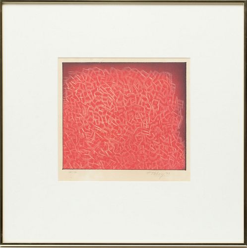 Mark Tobey, (American, 1890-1976) Aquatint In Colors, 1973, Summer Encounter, H 9" W 10.5"