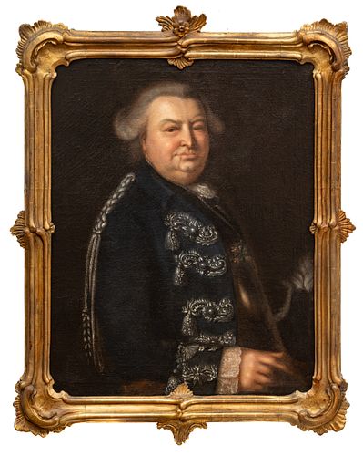 German Oil On Canvas, Ca. Late 18th C., Portrait Of An Officer With Pour Le Merite Badge, H 31.5" W 25"