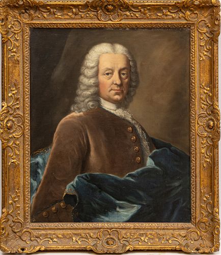 In The Manner of John Singleton Copley (American, 1737-1815) Oil On Canvas, Portrait Of A Gentleman, H 28.5" W 24"