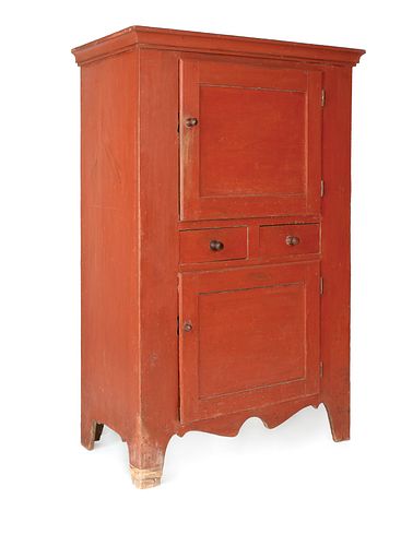 New England painted pine cupboard, early 19th c.,e