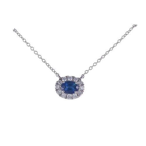 Kallati Gold Diamond Sapphire Pendant Necklace