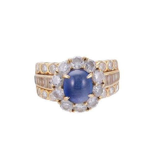 Van Cleef &amp; Arpels 18k Gold Diamond Sapphire Ring