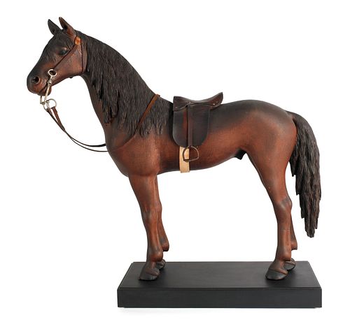 Outstanding American carved wood and painted horse