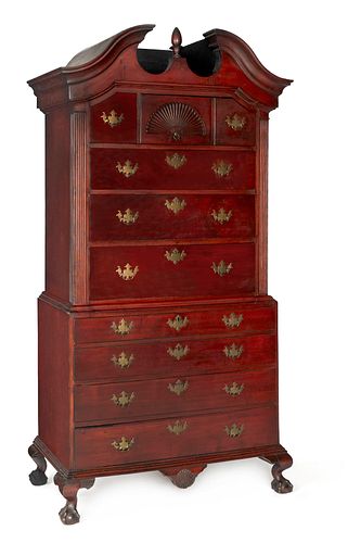 Chippendale maple two-part chest on chest, attribu