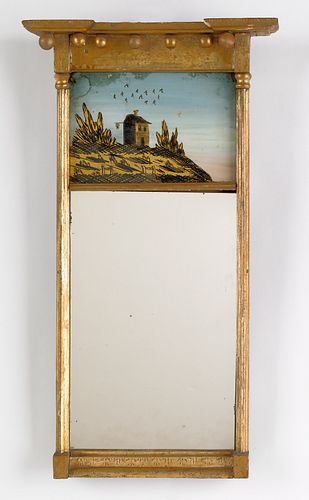 Federal giltwood mirror, ca. 1810, 24" x 10 1/4".