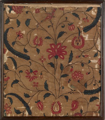 Central Asian Suzani panel, 18th c., 13" x 11 1/2"
