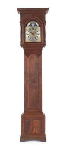 Rare New Jersey Queen Anne walnut tall case clock,