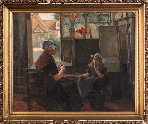 Dutch oil on canvas interior scene, after Kuehl, d