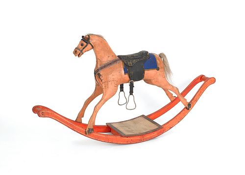 Painted hobby horse, 19th c., 30 1/2" h., 55" w.