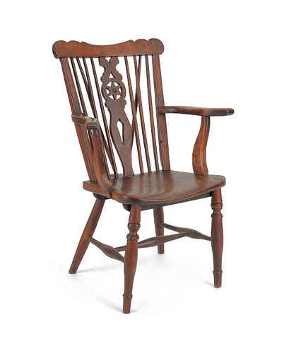 English yewwood armchair, 19th c.