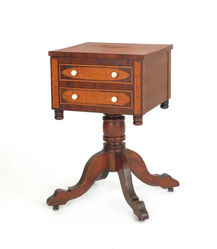 Pennsylvania Empire mahogany and maple work table,