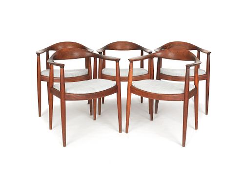 Set of eight Hans Wegner walnut chairs, made by Jo