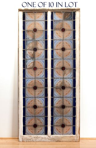 Set of ten stained glass windows, late 19th c., ap