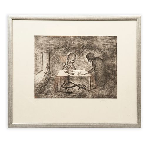 LEONORA CARRINGTON , Sin título, Firmado Grabado 13 / 100, 29 x 39 cm