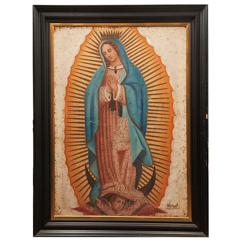 ANÓNIMO (Siglo XIX), Virgen de Guadalupe, Sin firma, Óleo sobre yute, 123 x 86 cm