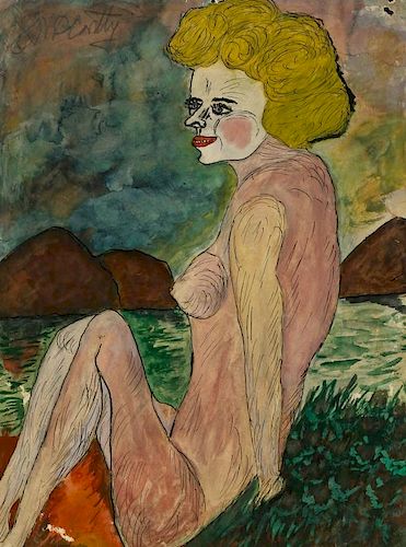 Justin McCarthy (1892-1977) "Nude on the Lake"